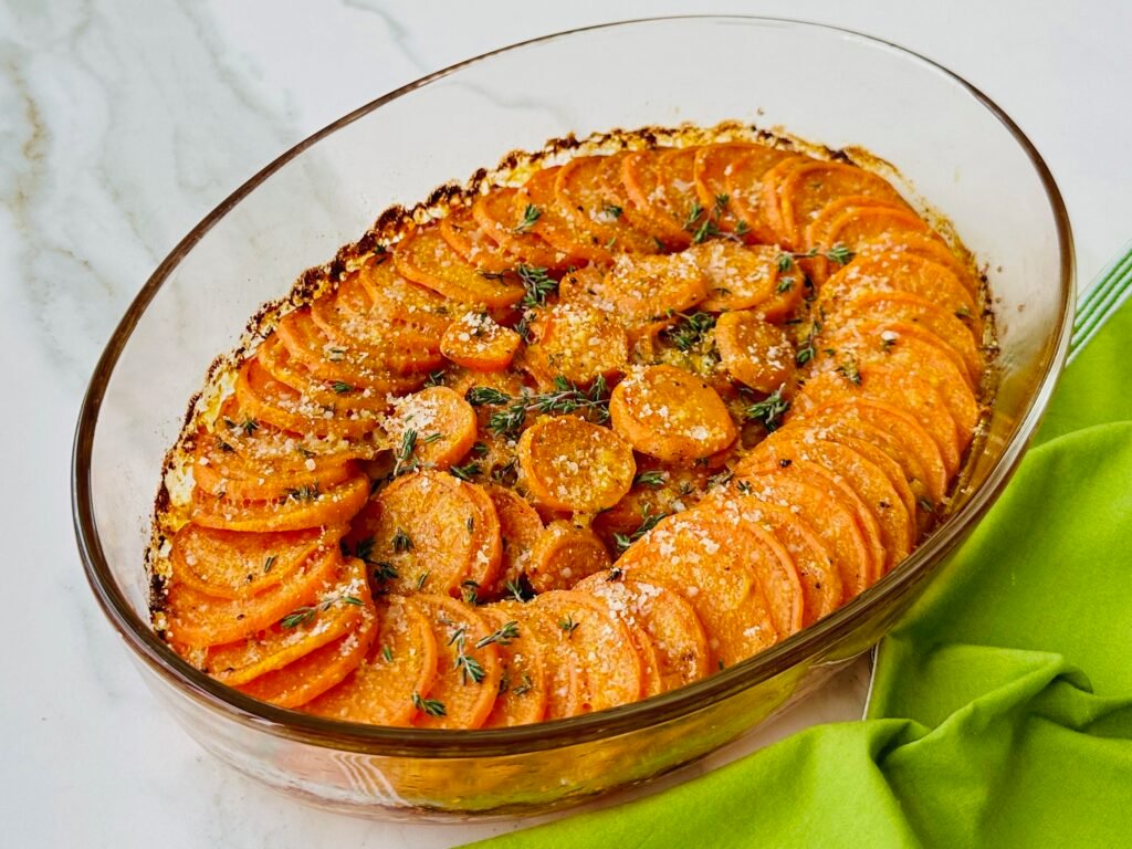 Fırında Parmesanlı Tatlı Patates Tarifi